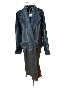 Vintage 90’s Pelle Studio Black Long Genuine Leather Coat Jacket Medium
